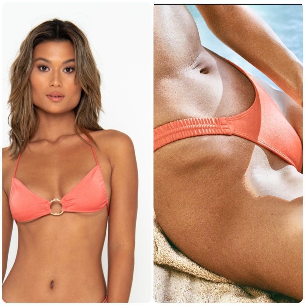 NWOT Sommer Swim Lucia Bikini Top & Iggy Bottom Set in Coral Size M/L
